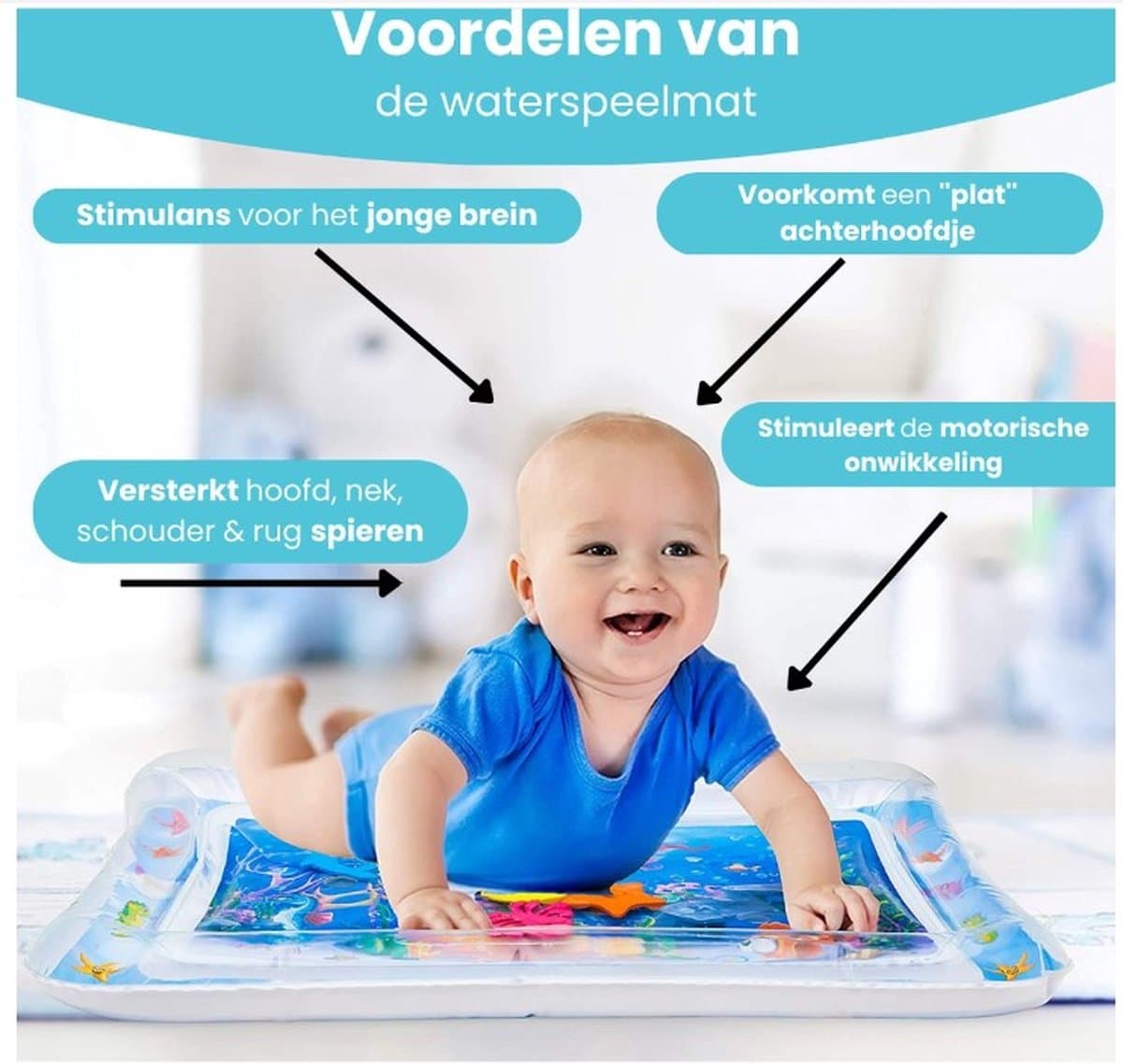 Dicadore - Waterspeelmat Baby – Watermat – Speelkleed – Baby Speelgoed 0 Jaar - Opblaasbaar – Waterspeelgoed Baby - Kraamcadeau - Babyshower Cadeau - Octopus - Baby Speelgoed - Baby Speelmat thumbnail 2