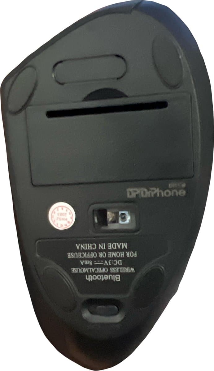 Elementkey ERGO5 Bluetooth 3.0 + 5.2 Draadloze Bluetooth Ergonomische Optische Verticale Muis - 6-toetsen- 2400 DPI Verstelbaar - Zwart thumbnail 6