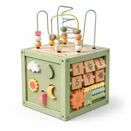 Productfoto van Laavir Houten Activiteitenkubus Baby - FSC Educatief Speelgoed