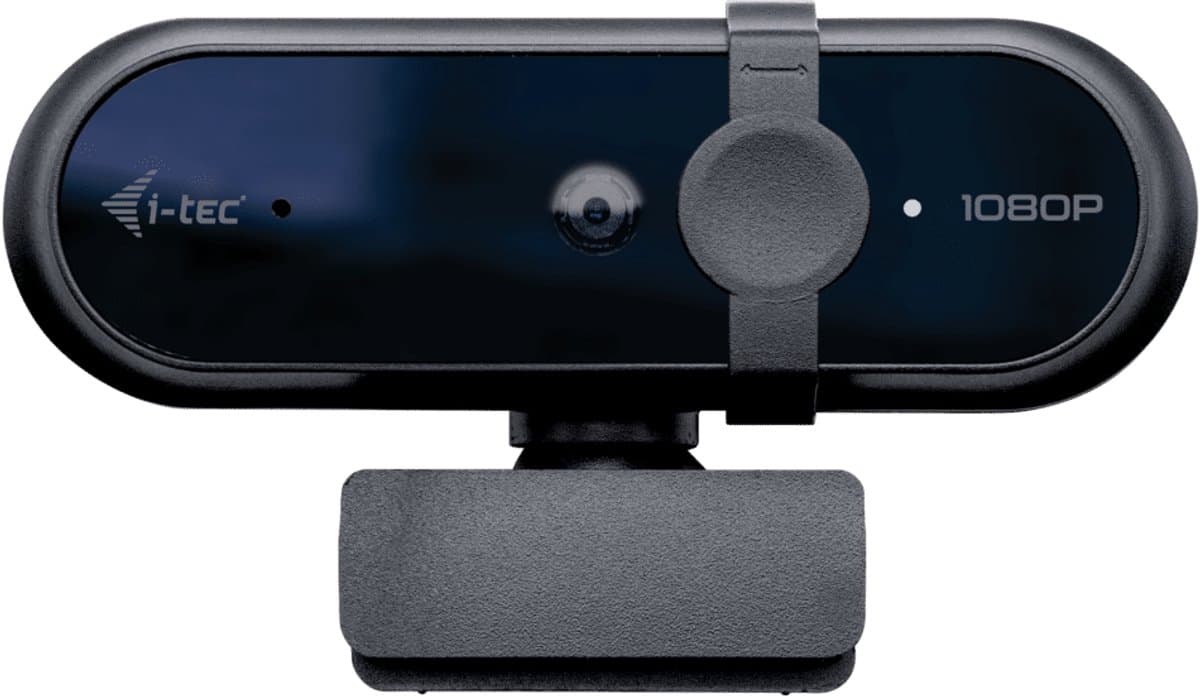i-tec - Solomon 100 - Webcam - Full HD - Vaste Focus - 1 microfoon - Privacyafdekking - Auto beeldverbetering - Laptop & PC - Plug & Play