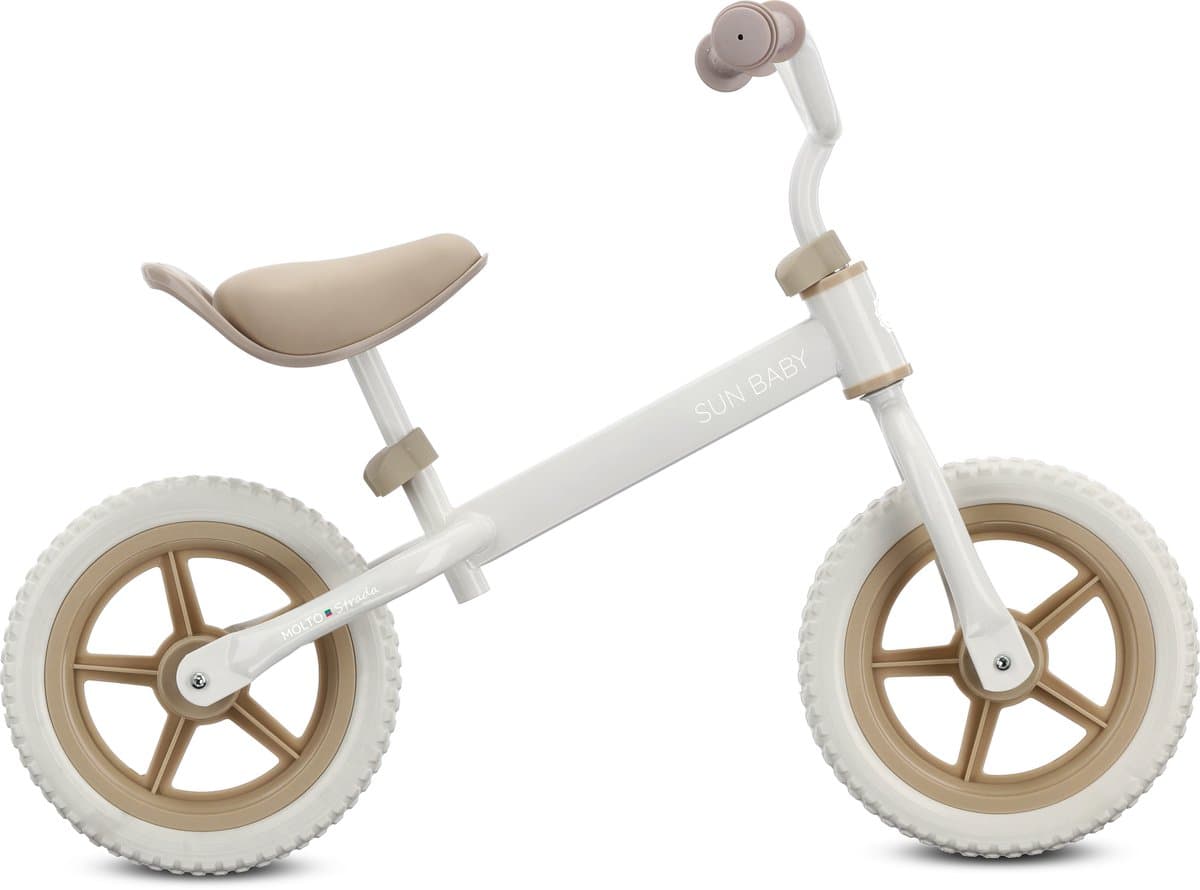 sun baby Loopfiets voor Kinderen 2 Jaar Molto Strada, max. 30 kg, Loopfietsen met schuimrubberen banden, verstelbaar zadel en stuur, stalen frame - Beige thumbnail 4