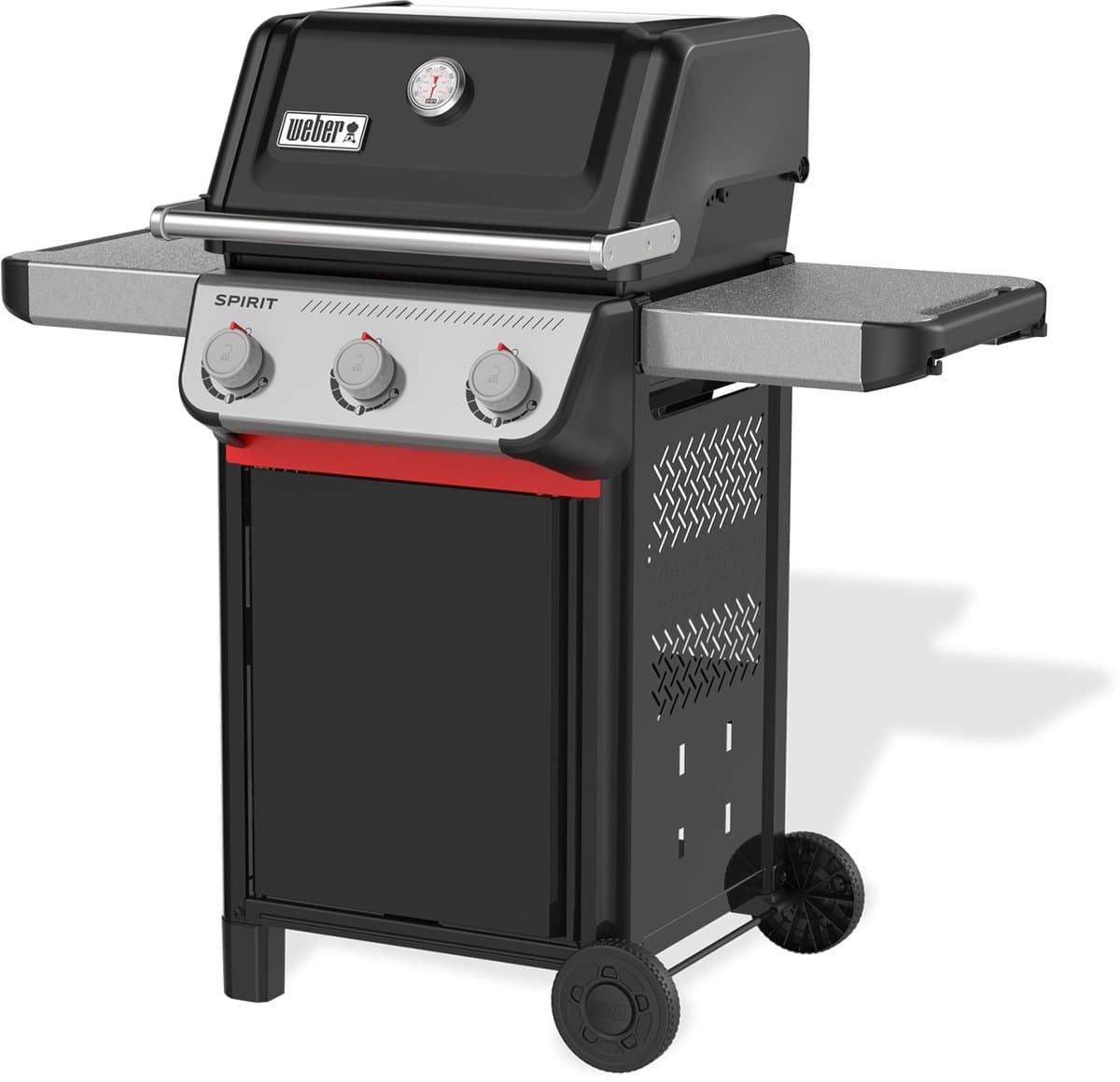 Weber Spirit E-310 - Gasbarbecue - Zwart - 3 Branders met 7,8 kW vermogen - Porselein geëmailleerde gietijzeren grillrooster - 2 Zijtafels - 2 Duurzame wielen - Kast met deur thumbnail 3