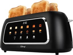Productfoto van Olvy broodrooster XL met lange sleuven, touchscreen, timer en zes bruiningsniveaus