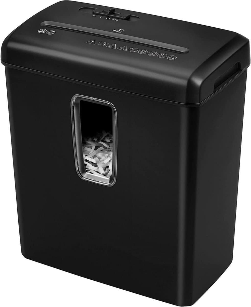 Intelectro Papierversnipperaar - Compacte en Krachtige Papierversnipperaar - Niet nodig om nietjes te verwijderen - Versnipperen van Papier en Bankkaarten! - Zwart - Levering sneller dan aangegeven!