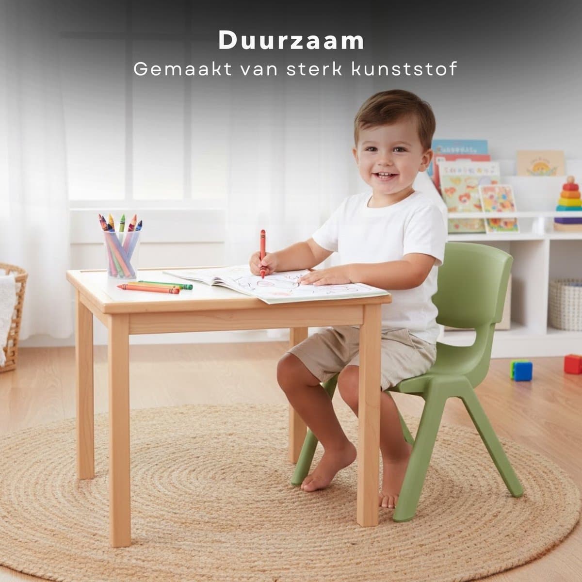 Cheqo® Kinderstoeltje - Kinderstoel - Peuterstoeltje - Peuterstoel - Kinderstoel Groen - Kinderstoel Kind - Stoel voor Kinderen - Kinderstoel 3 Jaar - Kinderstoel Tuin - Kinderstoel Buiten - Kinderstoel Binnen thumbnail 5