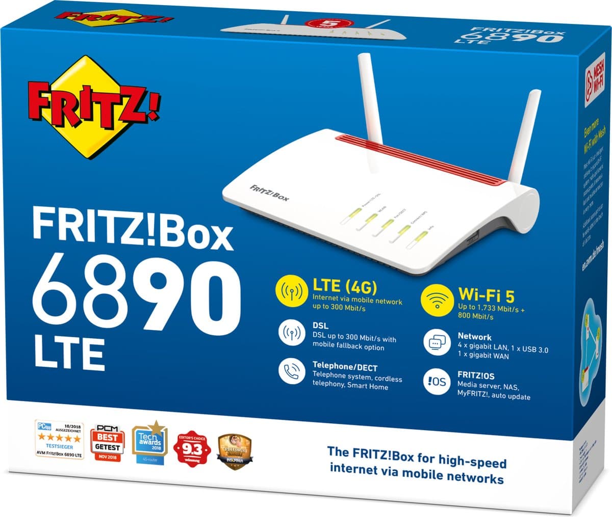 FRITZ!Box 6890 LTE: DSL/4G-router met AC WiFi 5 thumbnail 4