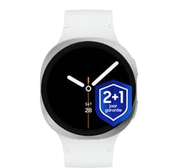 Productfoto van Samsung Galaxy Watch8 - smartwatch - 44mm - Zilverkleurig + 1 jaar extra garantie