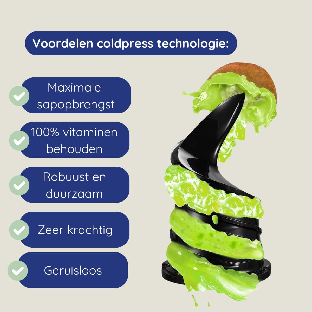 Safecourt Kitchen Sapcentrifuge - Slowjuicer voor Groenten & Fruit - XXL Vulopening - Krachtige motor - Zwart thumbnail 6