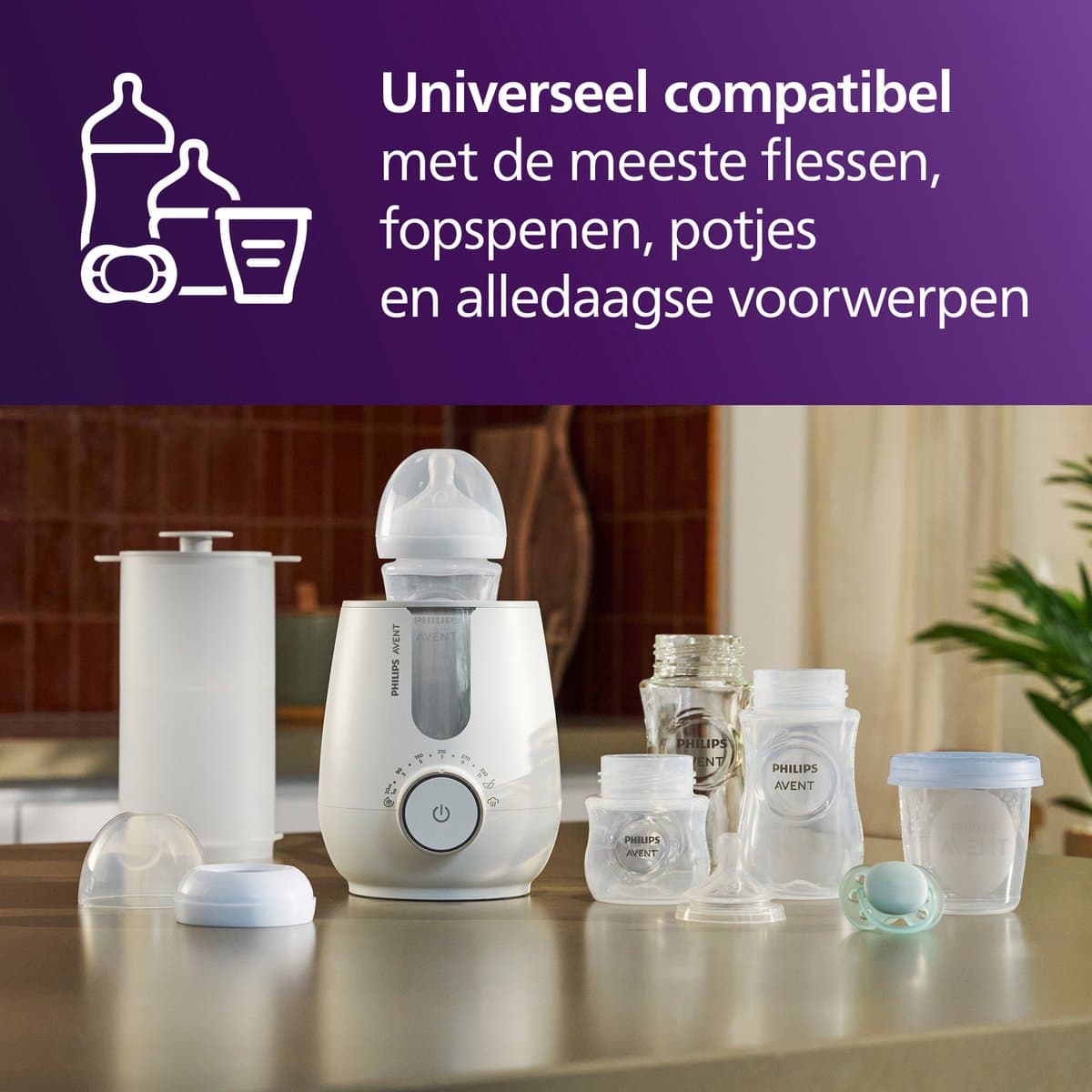 Philips Avent 2-in-1 Flessenwarmer & Sterilisator – Snelle en veilige opwarming – 260 ml - SCF359/00 thumbnail 3