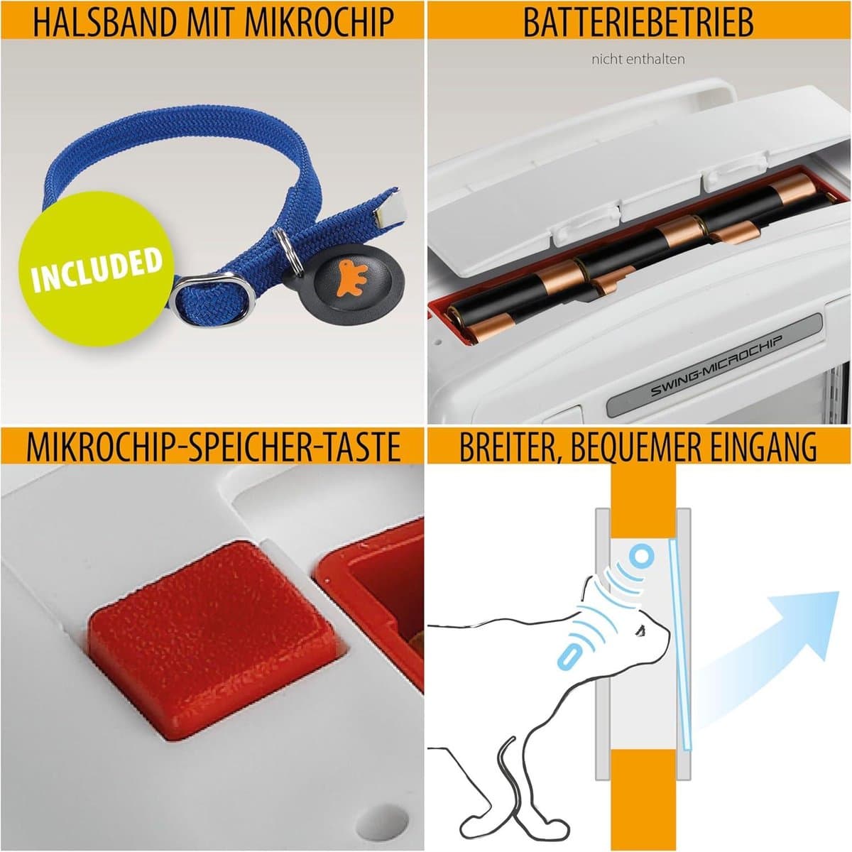 Kattenluik met Microchip - Chipherkenning - Kattenluik Chip - 23x16x25cm - Wit thumbnail 8