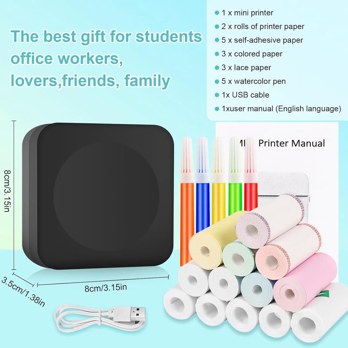 RFWR® Draagbare Draadloze Mini Fotoprinter voor Smartphones - Inktloze Thermische Printer voor Foto's en Memo's thumbnail 4