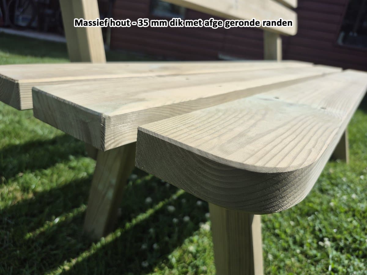 Houten Tuintafel 120cm – Premium - Extra Stevig & Landelijke Tuin tafel - Weerbestendig & Eenvoudige Montage - Andy thumbnail 6