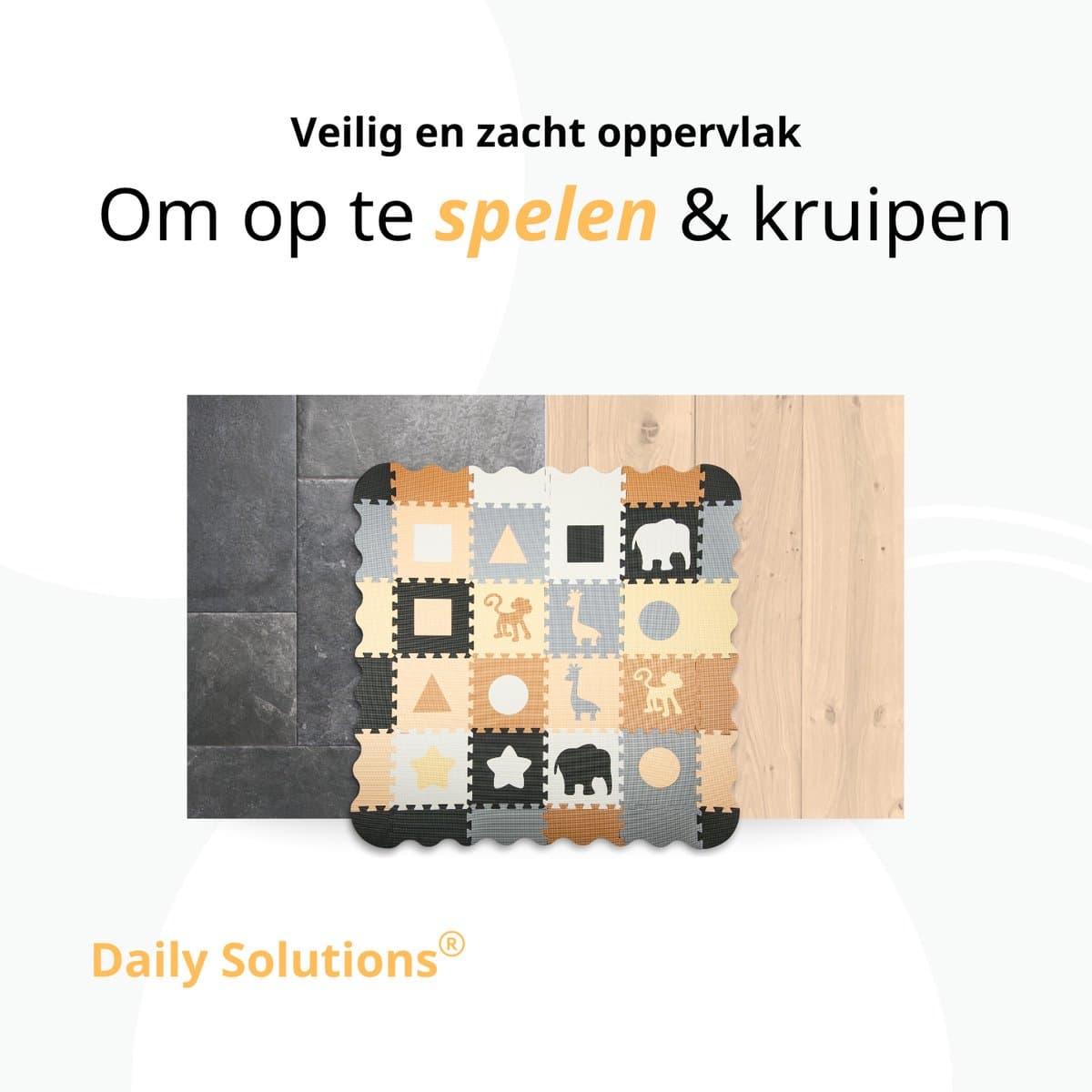 Daily Solutions Speelmat foam baby - Puzzelmat 150x150 cm - Opvouwbaar thumbnail 3