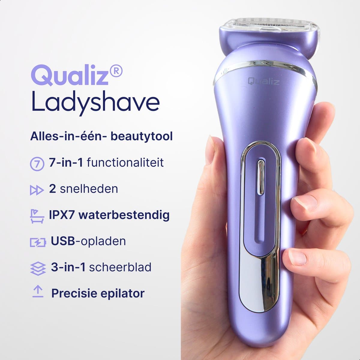 7 in 1 Ladyshave - Epileerapparaat Dames - IPX 7 Waterdicht - Oplaadbaar - Bikinitrimmer - Scheerapparaat Vrouw Intiem - Ladyshaves voor Vrouwen - Epilator - Trimmer Vrouw - Qualiz® thumbnail 2