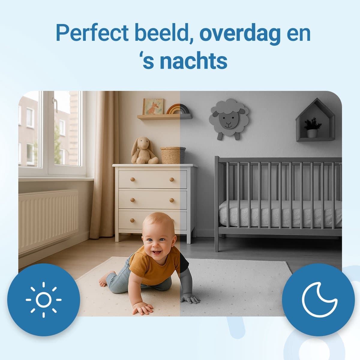 Living Needs - Babyfoon met Camera en App - Zwart - Full HD en Nachtzicht - Baby monitor met Geluids- en Bewegingsdetectie thumbnail 5