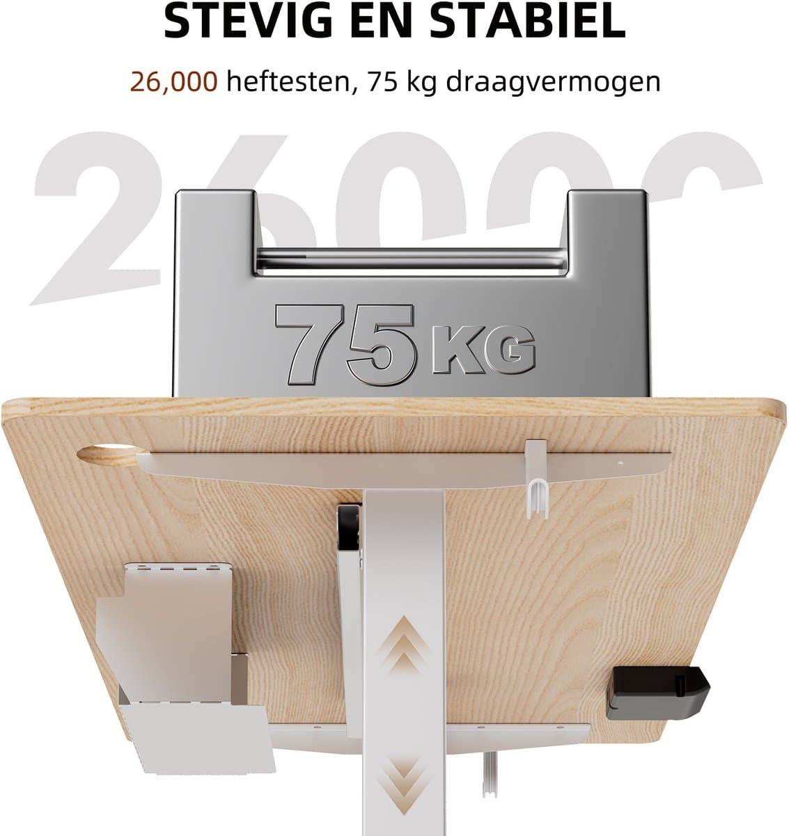 Elektrisch zit-sta bureau 120x60cm met geheugenfunctie en USB thumbnail 3