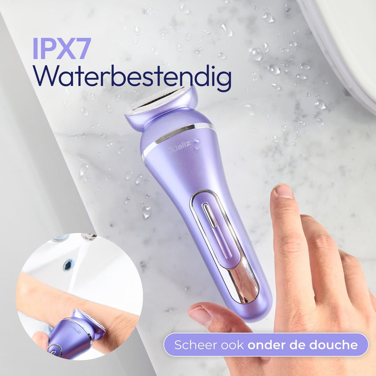 7 in 1 Ladyshave - Epileerapparaat Dames - IPX 7 Waterdicht - Oplaadbaar - Bikinitrimmer - Scheerapparaat Vrouw Intiem - Ladyshaves voor Vrouwen - Epilator - Trimmer Vrouw - Qualiz® thumbnail 5