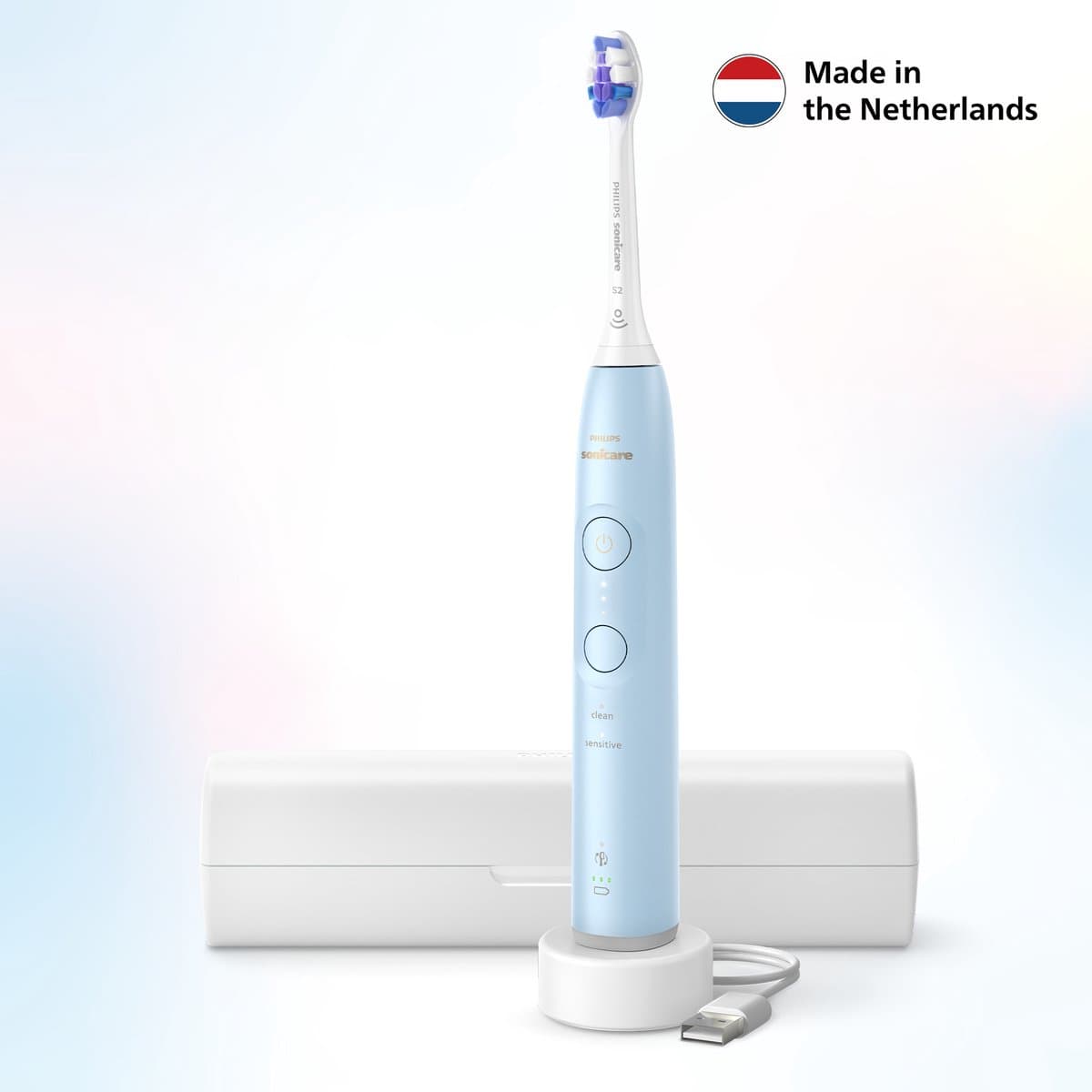 Philips Sonicare 6100 series - Elektrische Tandenborstel – Lichtblauw - Sensitive opzetborstel – Reisetui - Gevoelige tanden - HX7406/02 thumbnail 6