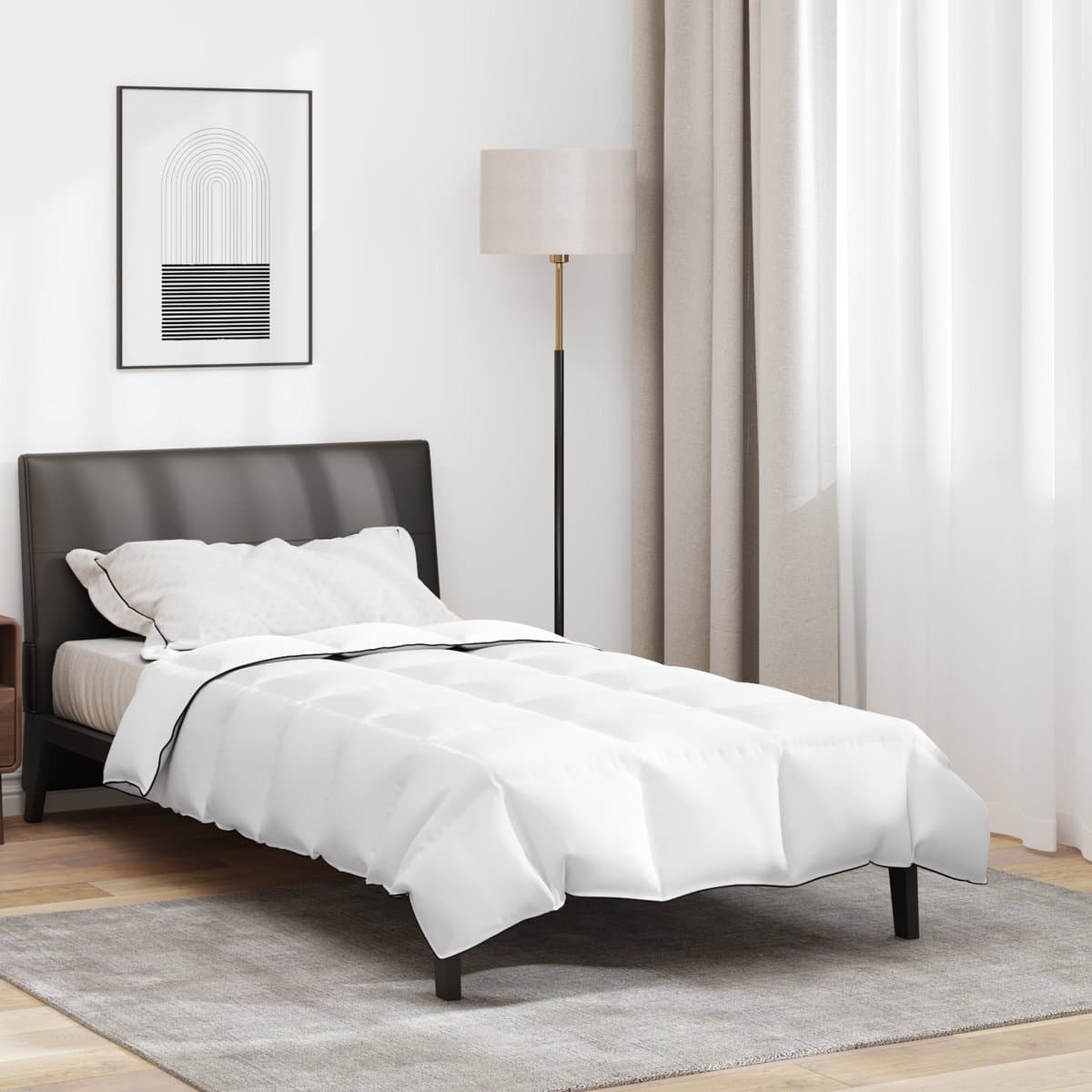 vidaXL - Winter - Duvet - Wit - 140 - x - 220 - cm - Veer thumbnail 2
