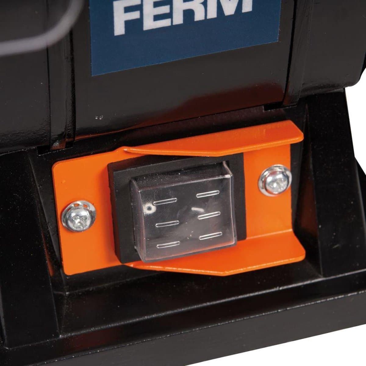 FERM - BGM1019 - Tafelslijpmachine - 2 - Slijpstenen - K36 - Grof - Slijpen - K60 - Afbramen - 150W - Stofdichte schakelaar - 2 - Vonkvangers - 2 - Leunspanen - Veiligheidsbril - Monteerbaar - op - Werkbank - Slijpen - Afbramen thumbnail 5