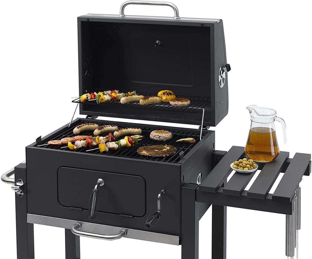 EVIQ - BBQ houtskool XL- Smoker Barbecue Valencia 2026 model - Barbeque Verstelbaar kolenrooster - Barbecues Zwart thumbnail 5