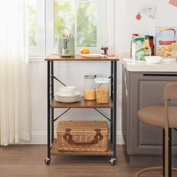 Productfoto van ACAZA keukentrolley met 3 niveaus en 6 haken