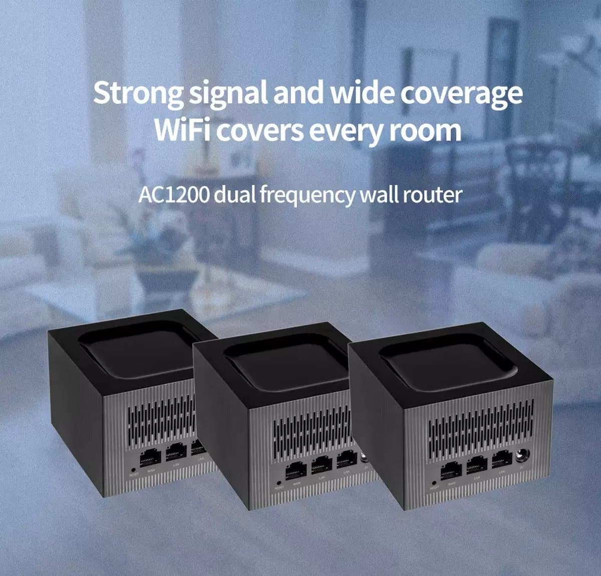 TechU Mesh Wifi Router – 1000 Mbps – Zwart thumbnail 6