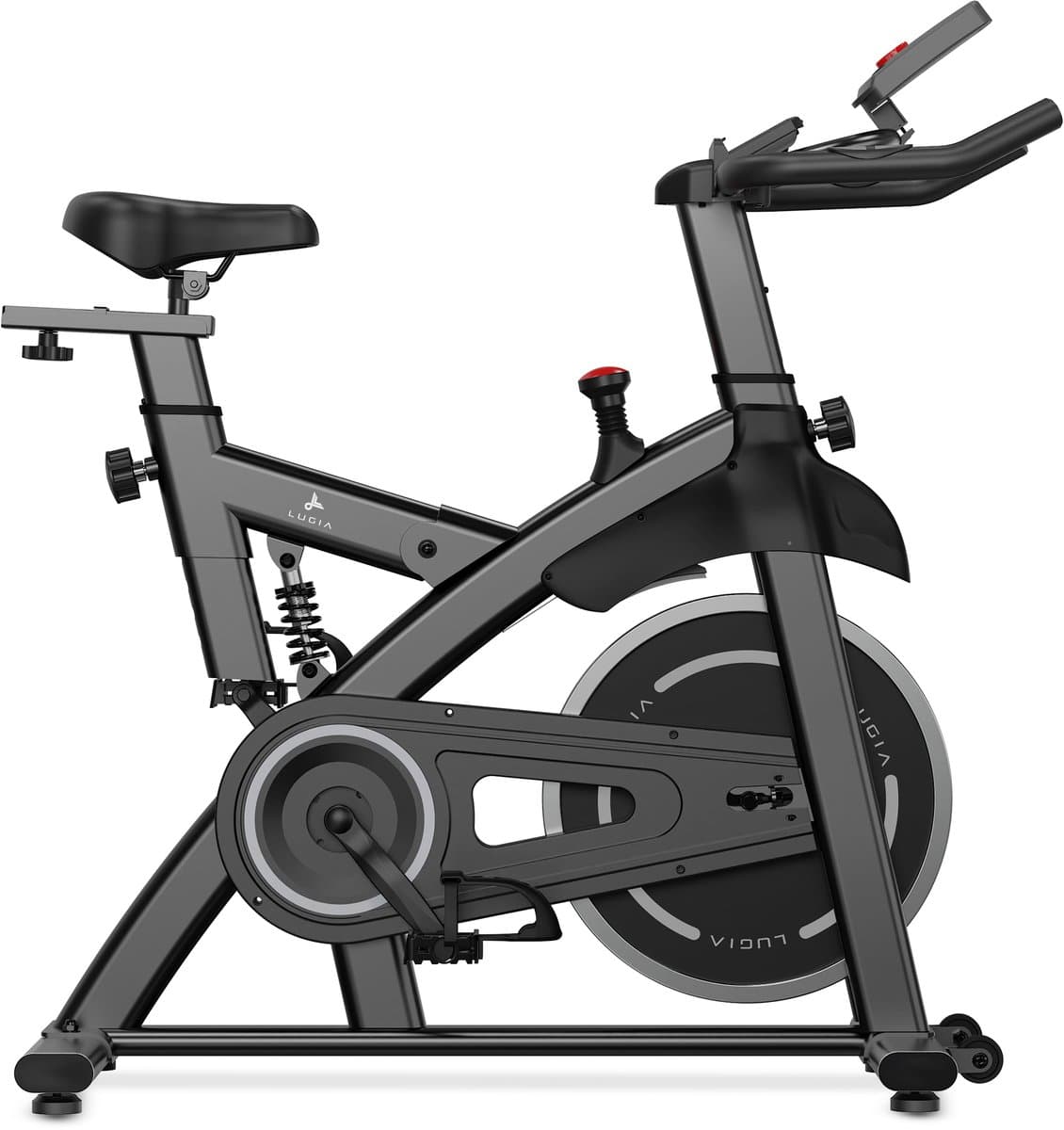 Lugia Hometrainer Pro – Fitnessfiets voor Lange Gebruikers – Premium Vering & Demping – Extra Soepel & Stil – Verstelbaar Zadel – 0-100% Weerstand thumbnail 2