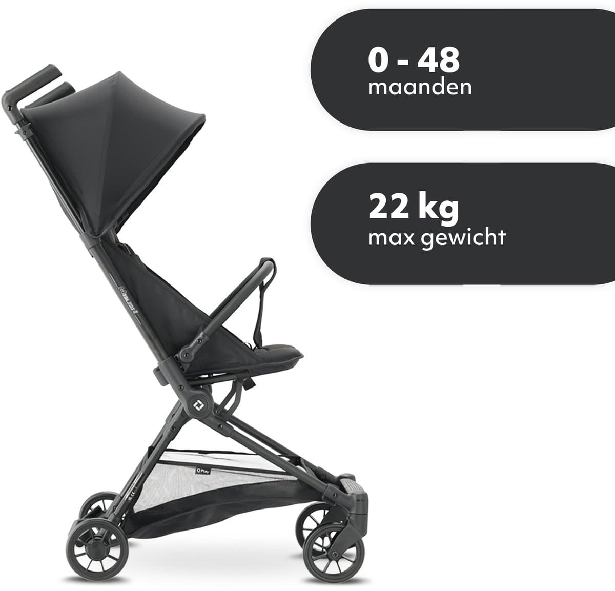 Qplay Mega Pro Buggy - Inklapbaar - Lichtgewicht Reisbuggy - Zwart thumbnail 7