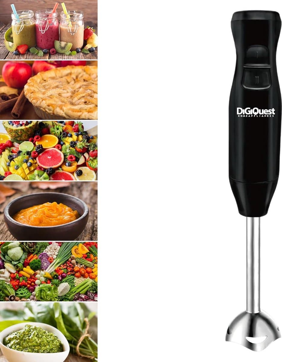 Krachtige Staafmixer Zwart - 250W Blender met Afneembare RVS Staaf en Ergonomisch Handvat thumbnail 2