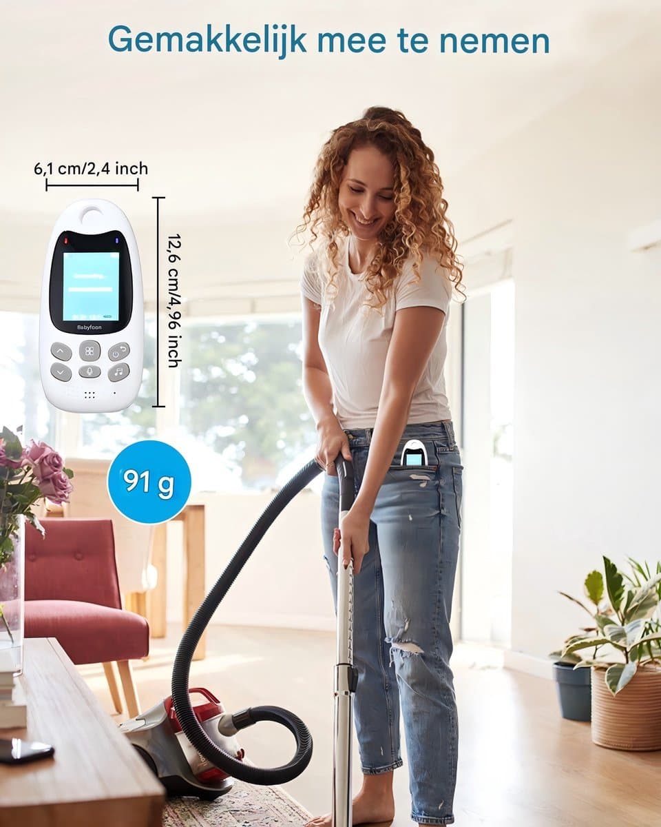 Draadloze Baby Monitor - Babyfoon met HD Camera - 2 inch LCD-scherm (176x220 pixels)-Babyfoon met camera zonder wifi - Compact & Privacyvriendelijk-Tweewegcommunicatie - Nachtzicht thumbnail 3