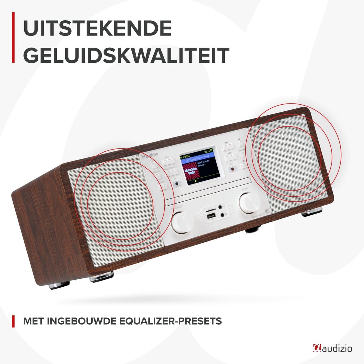 Internetradio - Audizio Avola alles-in-één radio met Bluetooth - DAB+/FM - CD speler - Wit thumbnail 6