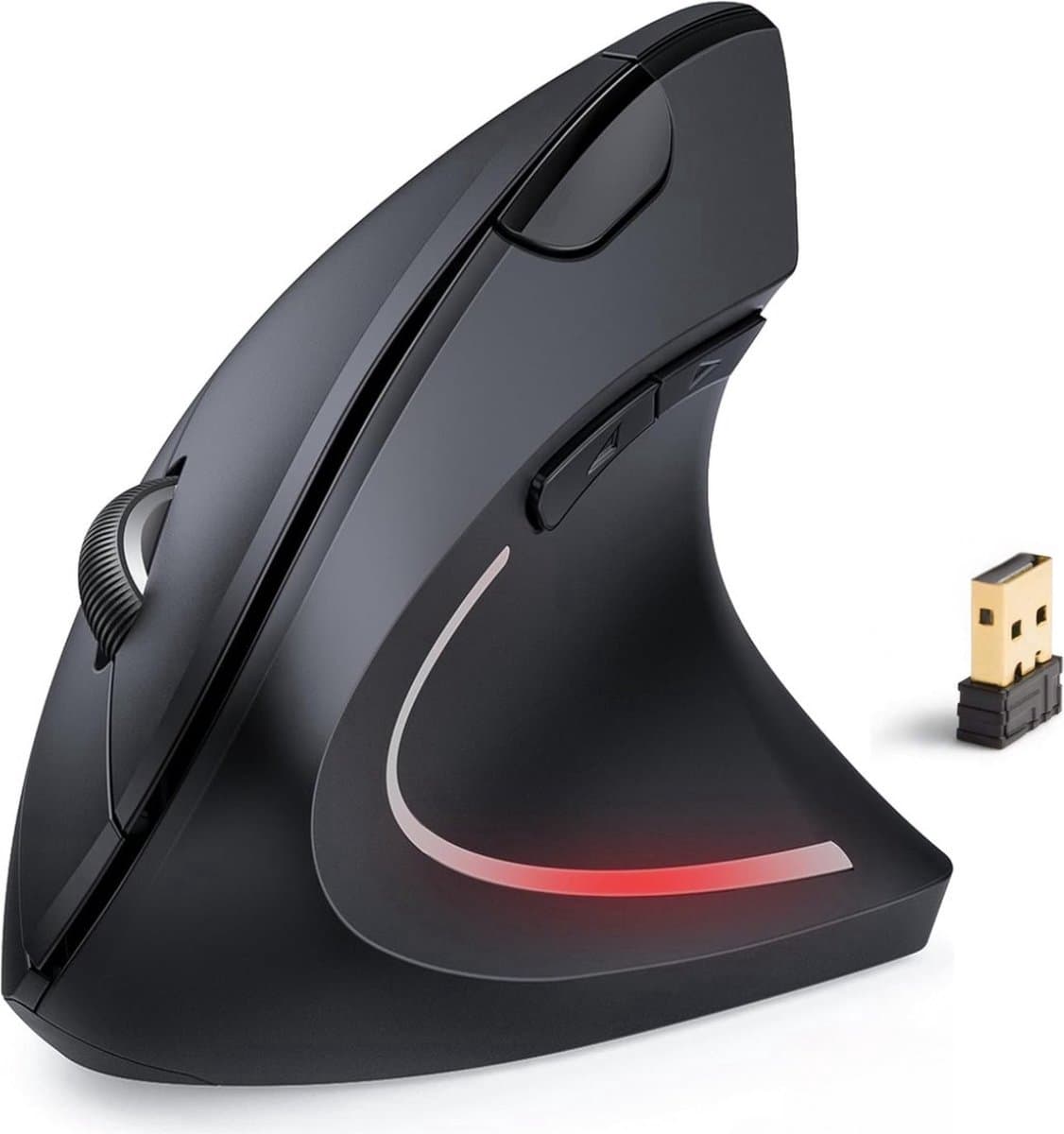 Verticale Muis - Ergonomisch Ontworpen voor Rechtshandige - Draadloos - 6 Knoppen - 2000-1200-800 Instelbaar DPI thumbnail 6