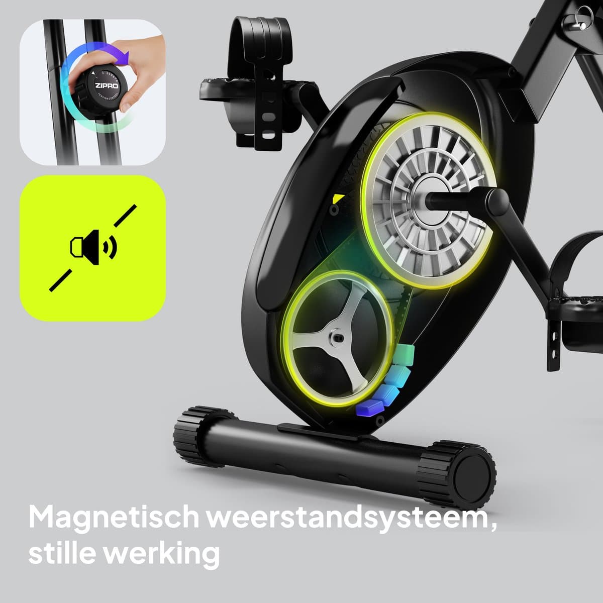 ZIPRO ECLIPSE X - Opvouwbare Hometrainer - X-Bike - 110kg Belasting - Bluetooth App - Fitness Fiets thumbnail 3