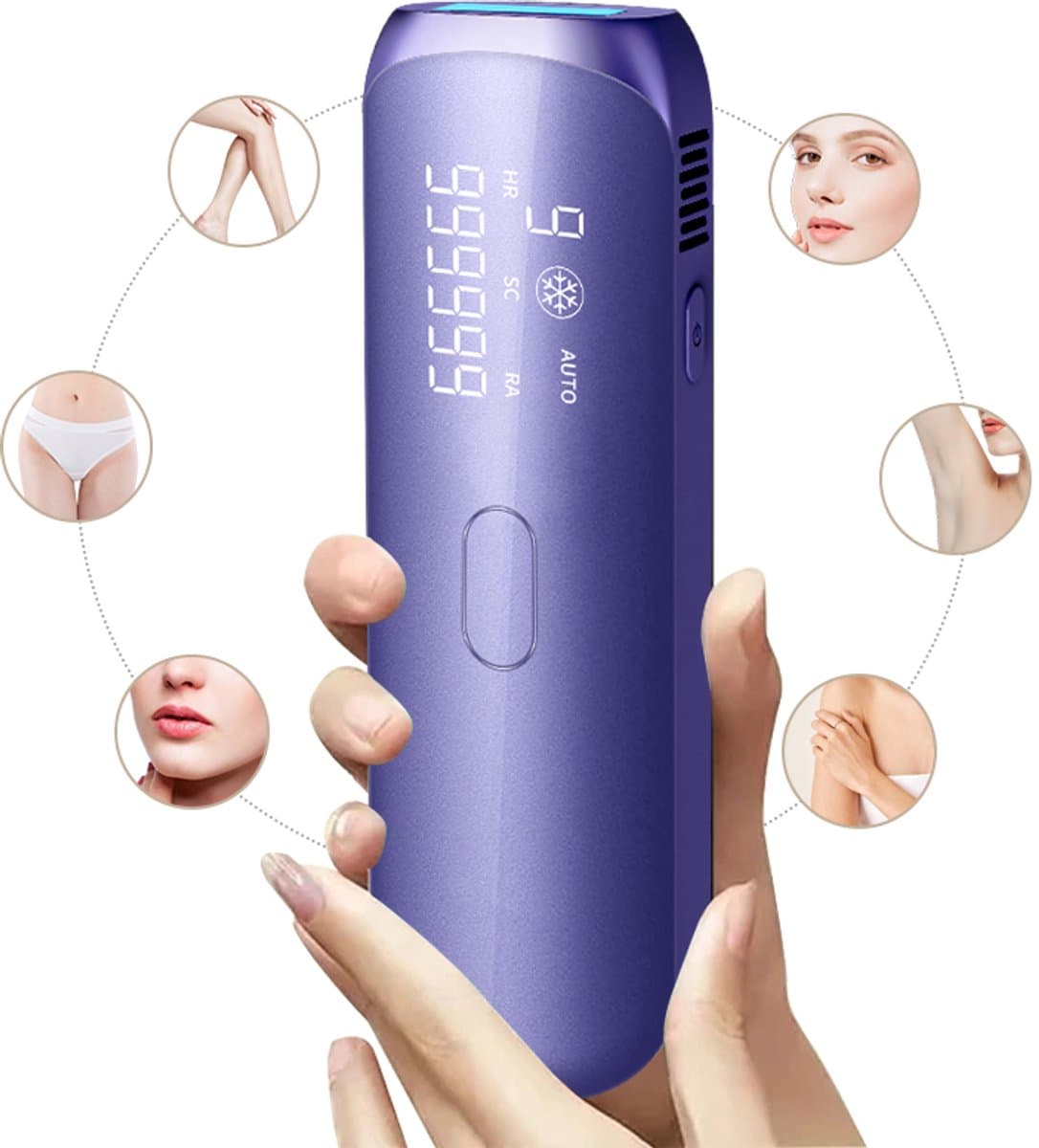Nawy® IPL Laser Ontharingsapparaat - Laser Ontharing - Pijnloos Ontharen met Ice Cooling - Permanente Ontharing voor alle Lichaamsdelen - voor Mannen en Vrouwen - 999.999 Flitsen - Inclusief Beschermbril en Scheermes - Epileerapparaat Dames thumbnail 8