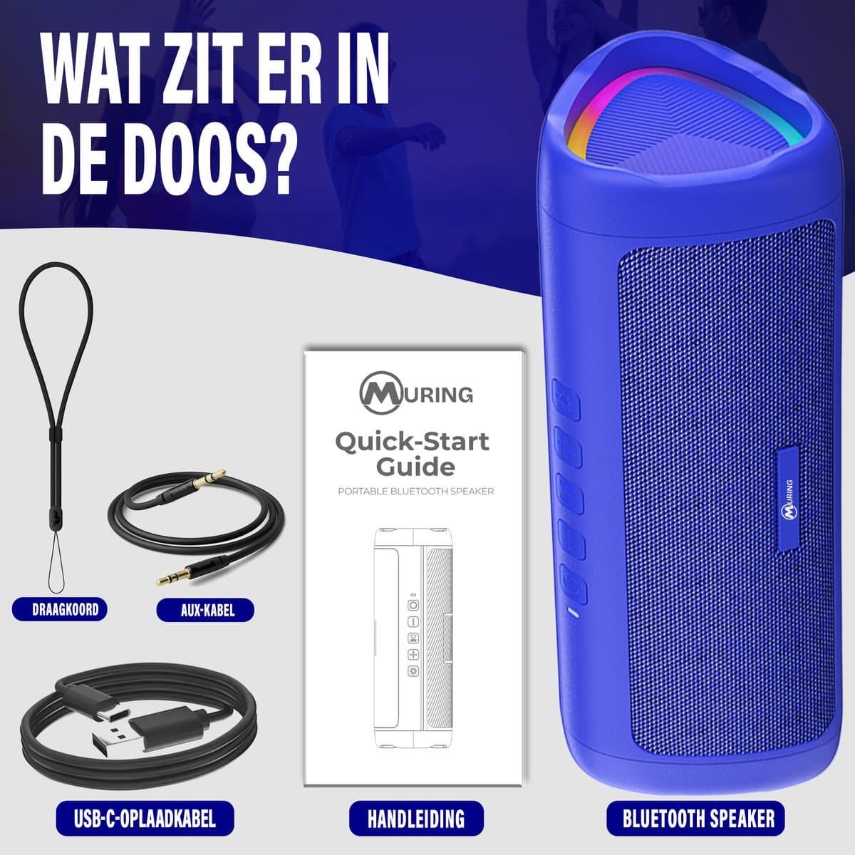Muring Muring Bluetooth Speaker: 15W stereo, 20 uur, IPX5, TWS thumbnail 8