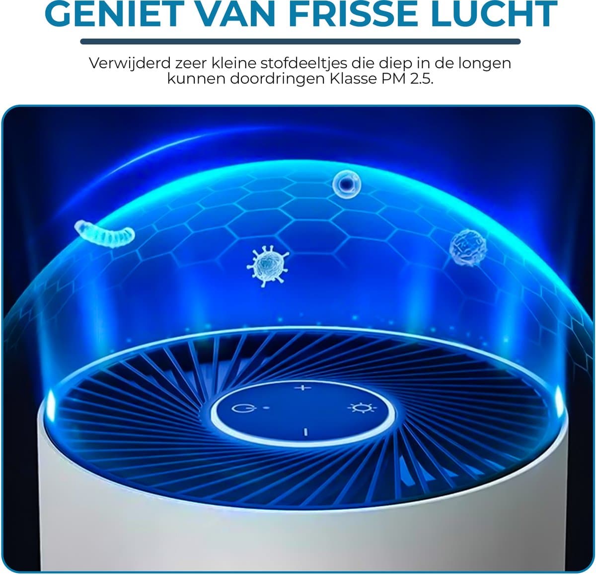 HCH Luchtreiniger - Air Balance - Air Purifier - HEPA filter - Werkt tegen huisstofmijt, hooikoorts, allergie en stof - 3 standen + slaapstand en automatische stand - Luchtkwaliteit indicator - 500 m² - CADR 300 m³/h - Stil, 20 db thumbnail 2