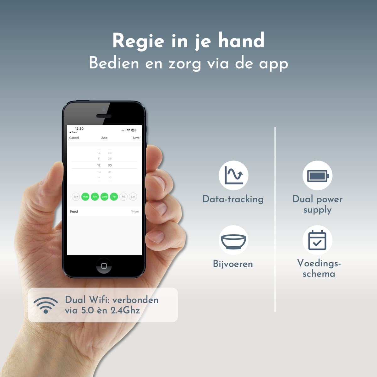 CatElite® - Automatische Voerbak Kat | Core - Dual WiFi 5Ghz & 2.4Ghz - Voerautomaat met Smart App - 6L Voerdispenser RVS - Wit thumbnail 8