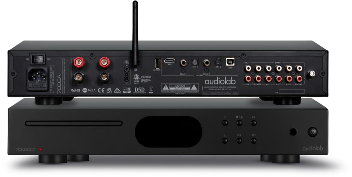 Audiolab 7000A met 7000CDT Hifi Stereo Set – Versterker Audio – CD Speler – 2x 110 W – met DAC & Phono – Voor CD, TV (HDMI ARC) & Streaming – Zwart thumbnail 2