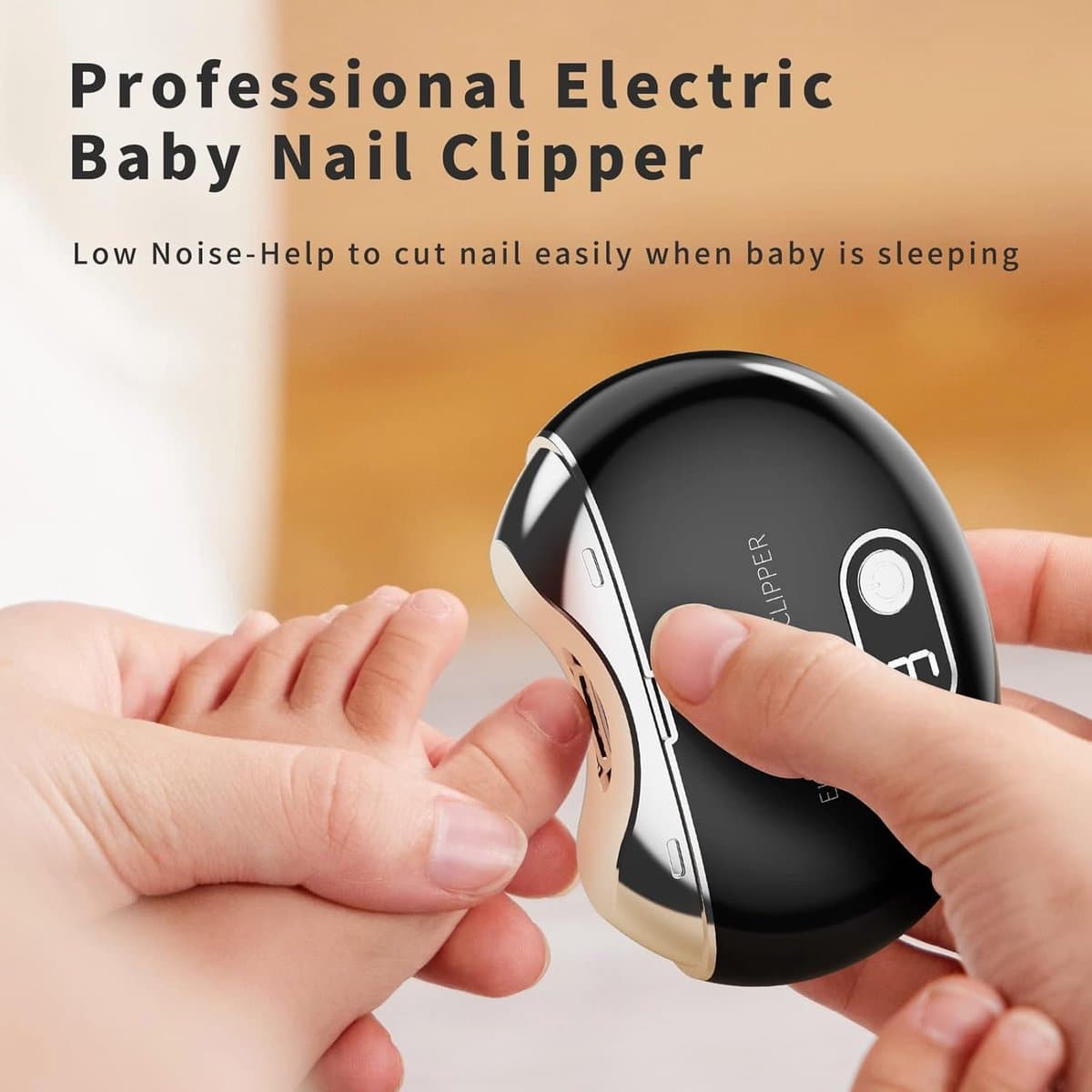Elektrische nagelknipper - Oplaadbare nageltrimmer - Automatische nagelknipper - Nagelverzorging - Waterdicht - Nagelset - LED-lampje - Drie snelheidsstanden - Zwart thumbnail 5
