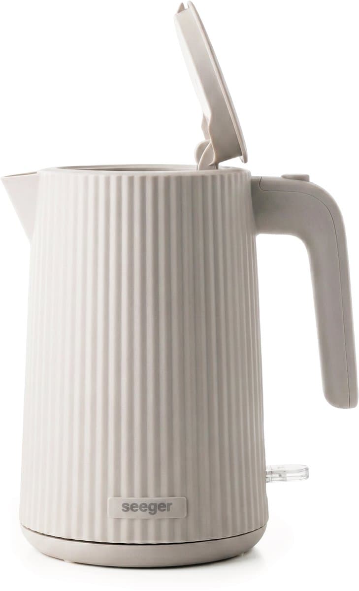 Seeger Waterkoker - Plissé Design - 1.7 liter - BPA-Vrij - Anti-Kalk Filter - 2200 Watt - Beige - SGR100SB thumbnail 3