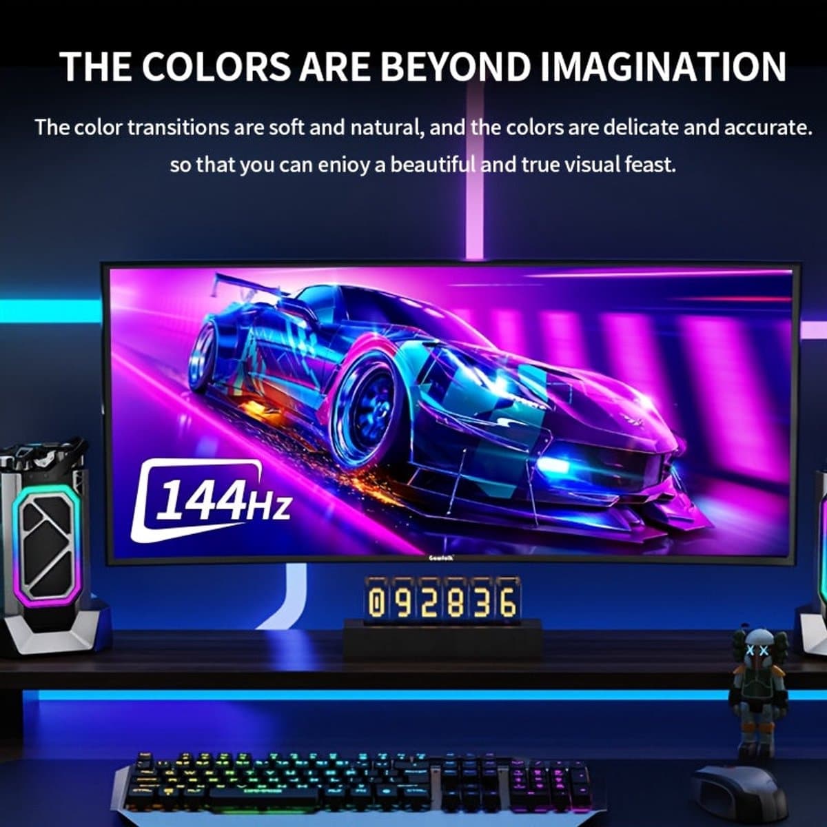 Curved Monitor – Gaming Monitor – UltraWide Monitor – PC Scherm – 34 Inch – QHD+ 3440x1440 Resolutie – 144Hz Verversingssnelheid – HDR 400 Nits thumbnail 3