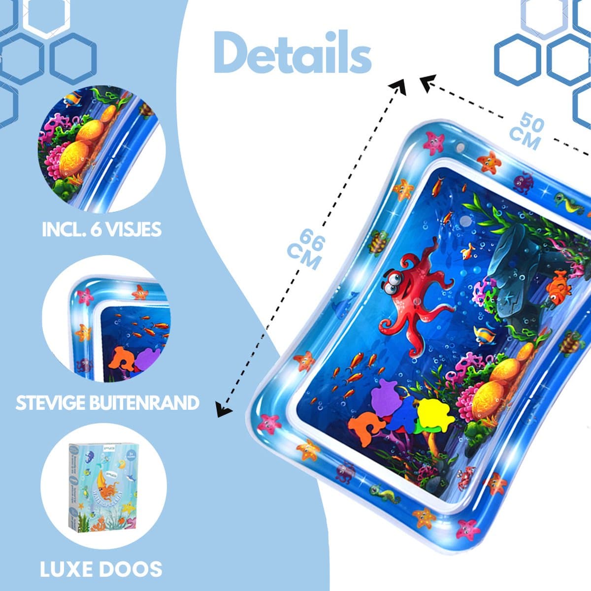 Spoused Waterspeelmat - Watermat - Speelmat baby - Speelkleed baby - Tummy Time - Luxe Geschenkdoos thumbnail 5