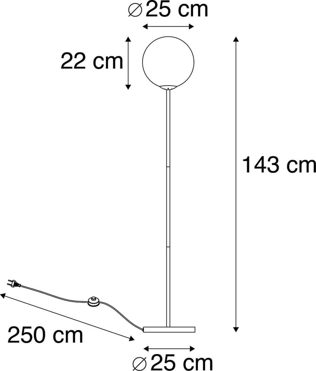QAZQA pallon - Art Deco Vloerlamp | Staande Lamp - 1 lichts - H 1430 mm - Roze - Woonkamer | Slaapkamer | Keuken thumbnail 4