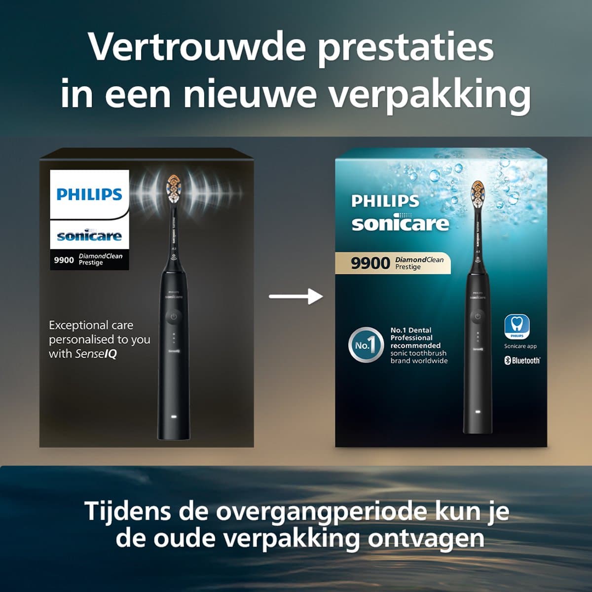 Philips Sonicare DiamondClean Smart Series 9000 - Elektrische tandenborstel - Wit - Oplaadglas - HX9917/88 thumbnail 2