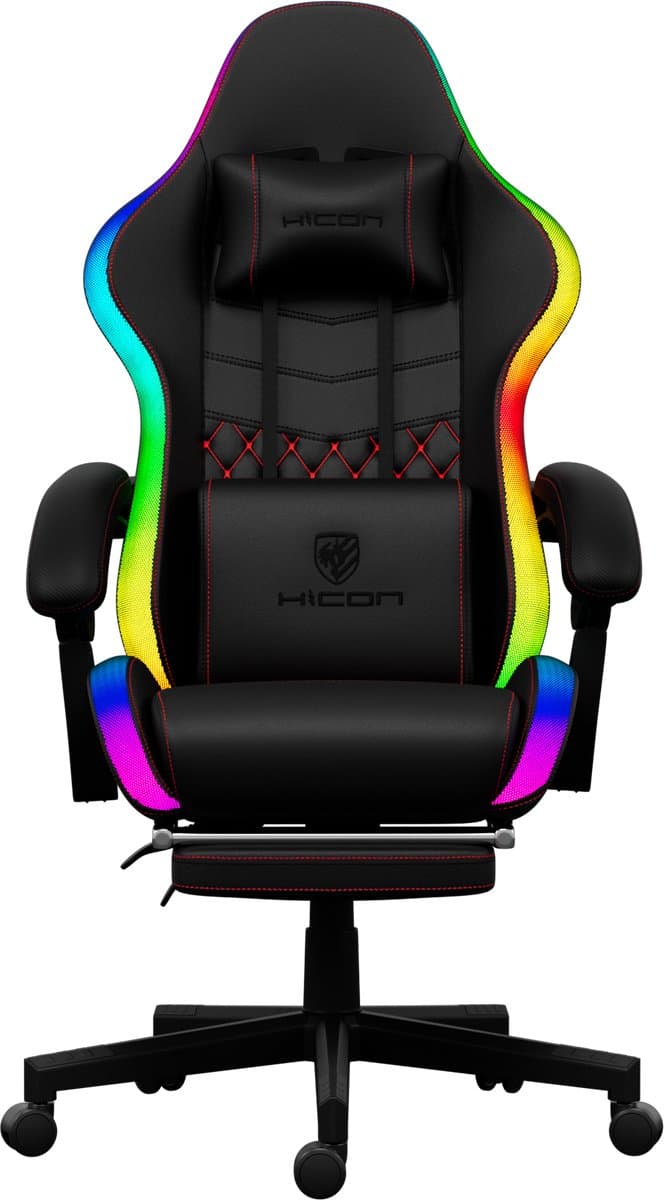 HICON® Gamestoel met Led - Gaming Chair - LED Verlichting - Racing - Gaming stoel met Led - Vittoria