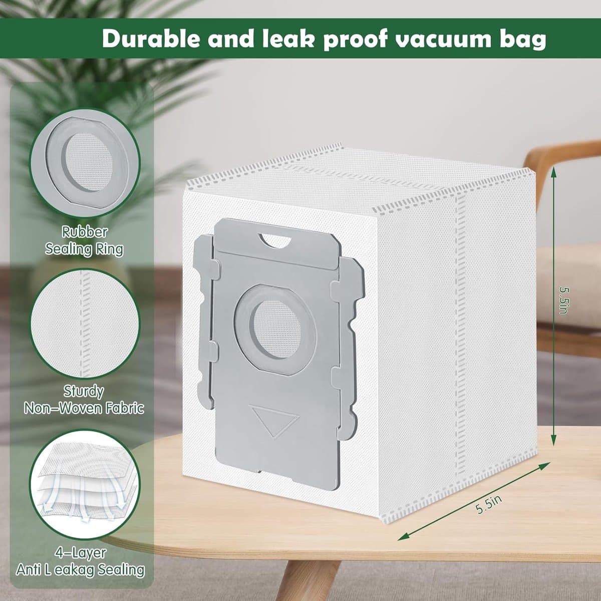 12 Stuks Stofzakken voor iRobot Roomba i7 i7+, i8, i8+, i3, i3+, i4, i4+, i6, i6+, s9, s9+ Plus 10 Max 105 705 Vac Clean Base afzuigstation, i/s/j Combo Essential Serie Stofzuigerrobot Stofzuigerzak thumbnail 5