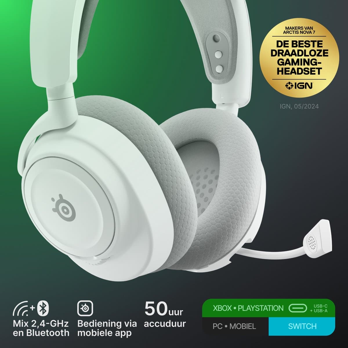 SteelSeries Arctis Nova 7X Gen 2 - Draadloze Gaming Headset - Xbox - Wit thumbnail 5
