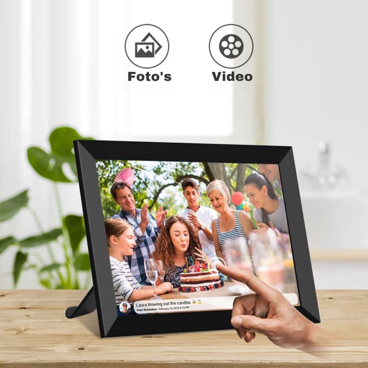 Livista Digitale Fotolijst – 32GB Geheugen – 10.1 inch – Frameo App –HD+ IPS Touchscreen – WiFi Fotokader – Zwart thumbnail 5