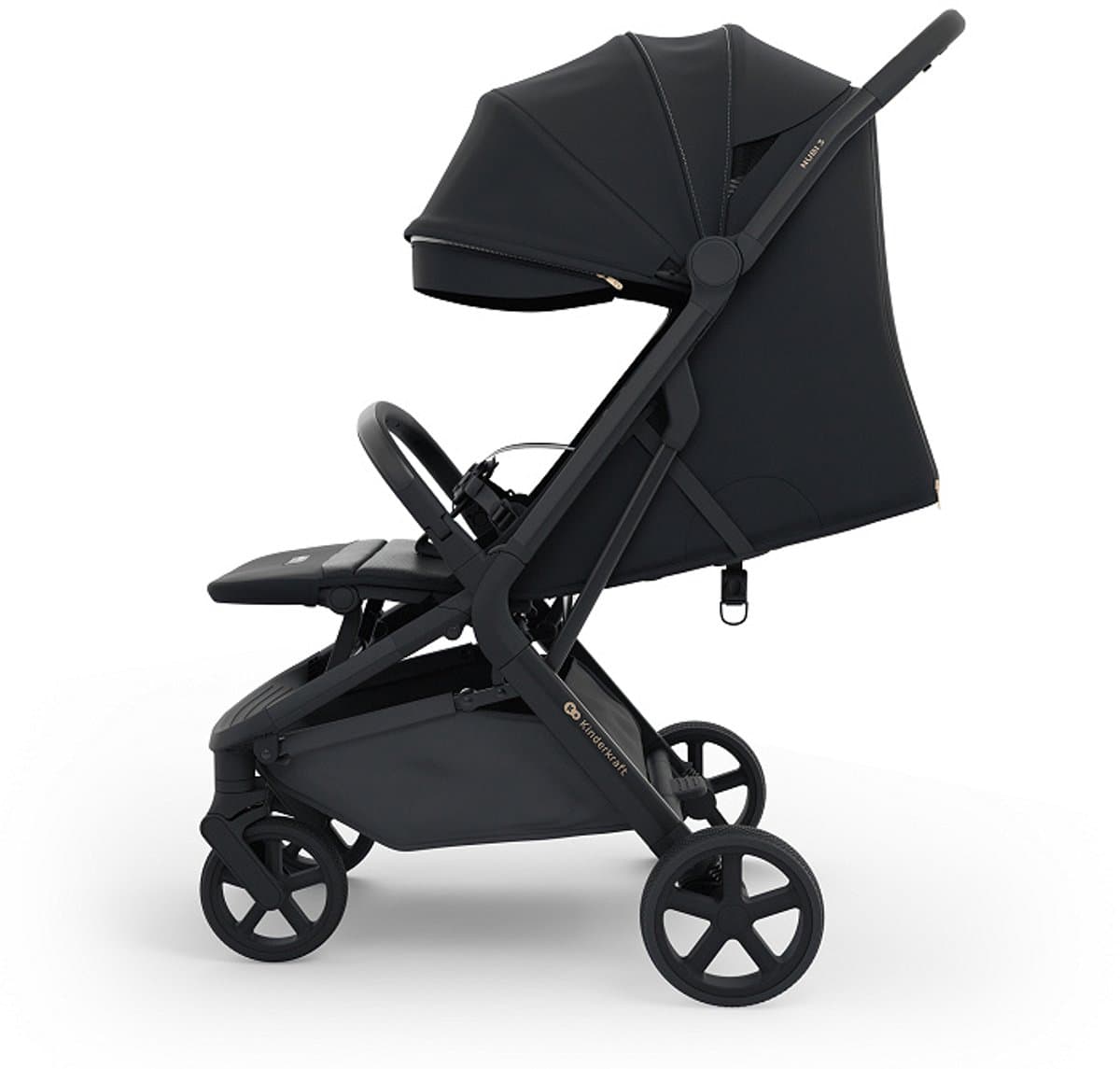 Kinderkraft NUBI 3 Buggy – Lichtgewicht & Automatisch Inklapbaar – Tot 27 kg – Verstelbare Rugleuning – Zwart thumbnail 4
